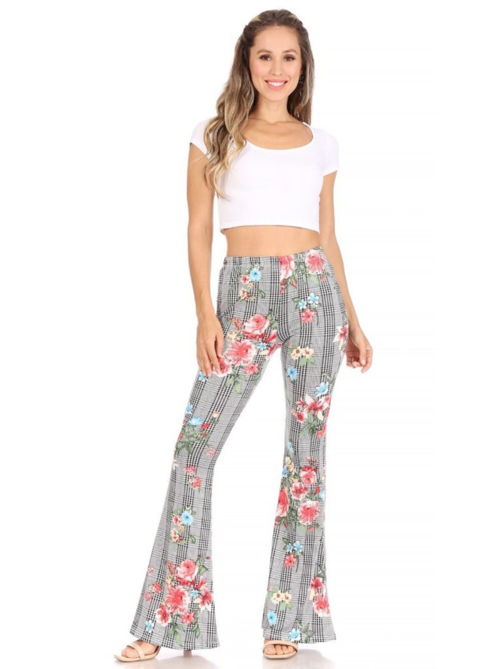 Moa Collection Floral Fit & Flare Pull-On Pants NEW Stretch Boho S-L - Picture 2 of 6
